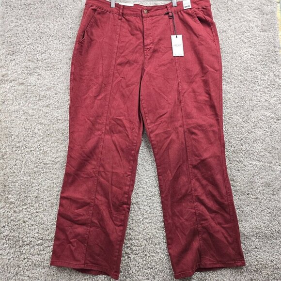 Judy Blue Jeans Womens 22W Burgundy Belfast High Rise Straight NWT Boho - Picture 1 of 15